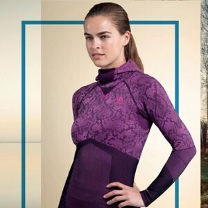 Odlo Blackcomb Evolution Warm Crew Long Sleeve Base Layer purple small T2